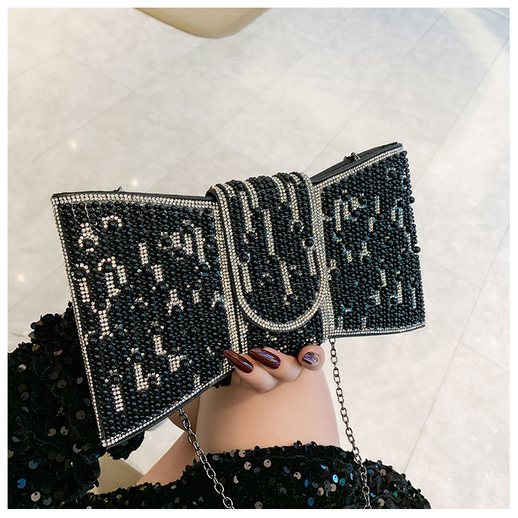 New cross-border European and American retro high-end clutch bag, full diamond single-shoulder crossbody ladies' bag, small bag, socialite dinner bag undefined