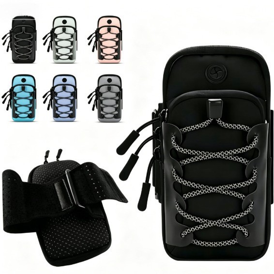 Cross-Border New Reflective Mobile Phone Arm Bag, Sports Arm Sleeve, Wrist Bag, Outdoor Portable Reflective Mobile Phone Bag for Men and Women, Waterproof