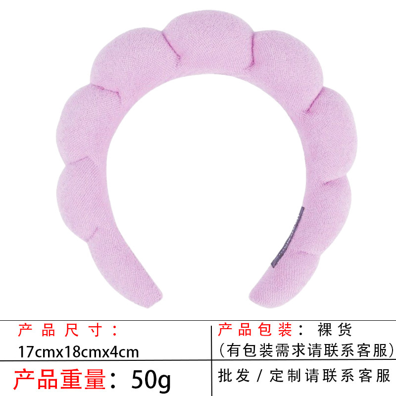 跨境海绵云朵发箍批发高颅顶高级感毛巾布麻花女士洗脸手腕带头箍|undefined