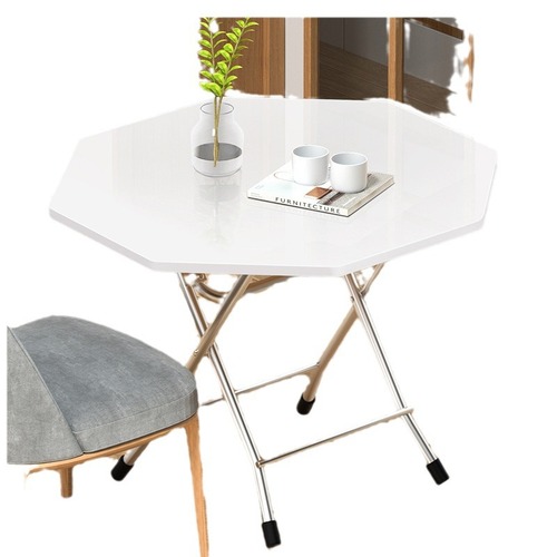 Octagonal foldable table, simple dining table, dormitory household, foldable, rental house, small table, girl's bedroom, display stall