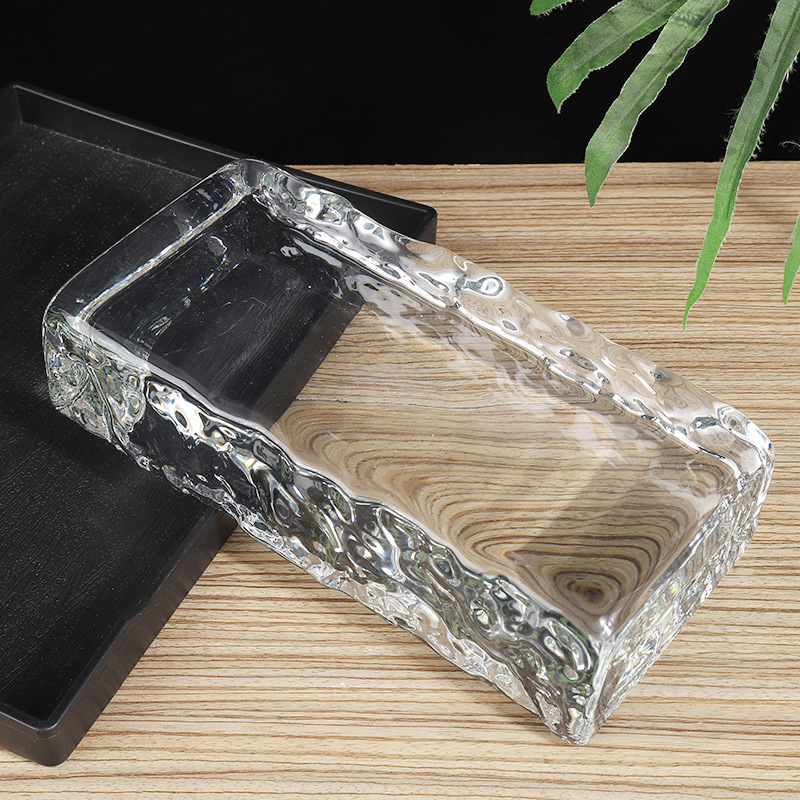 Transparente de doble cara ladrillo de cristal ladrillo de burbuja cuadrada puerta de entrada pared de mampostería ladrillo de cristal sólido ladrillo de cristal ladrillo de vidrio