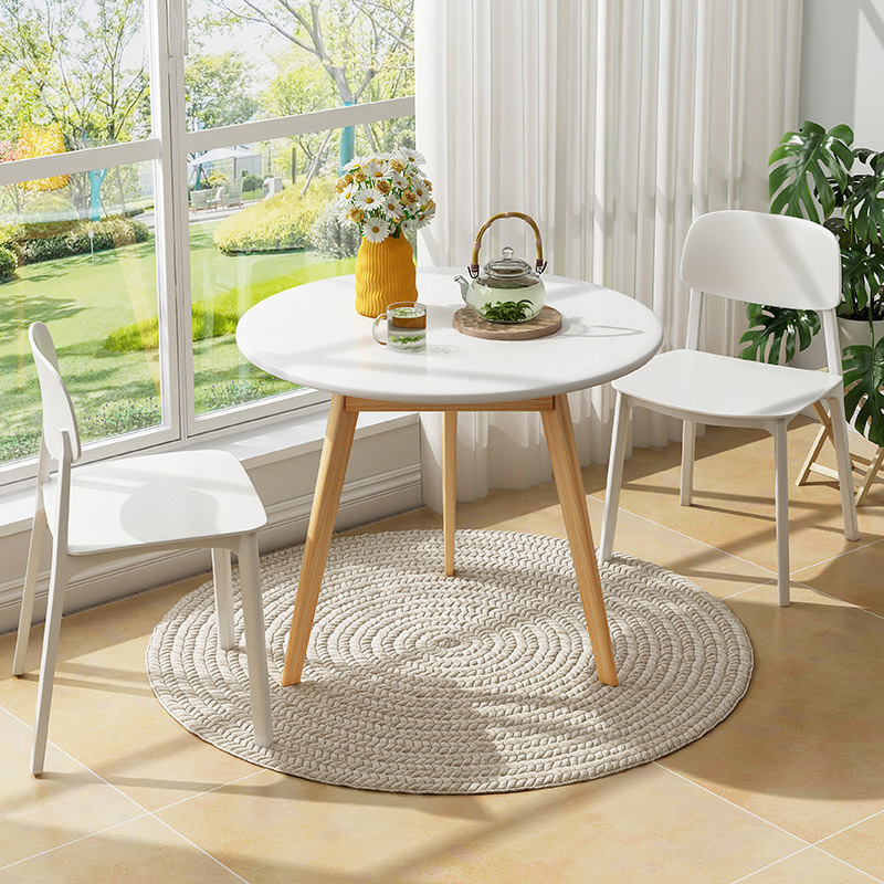 Mesa redonda pequeña para negociar, balcón, mesa de centro de ocio, mesa de recepción, combinación de mesa y silla, mesa de tienda de té con leche de café comercial simple moderna