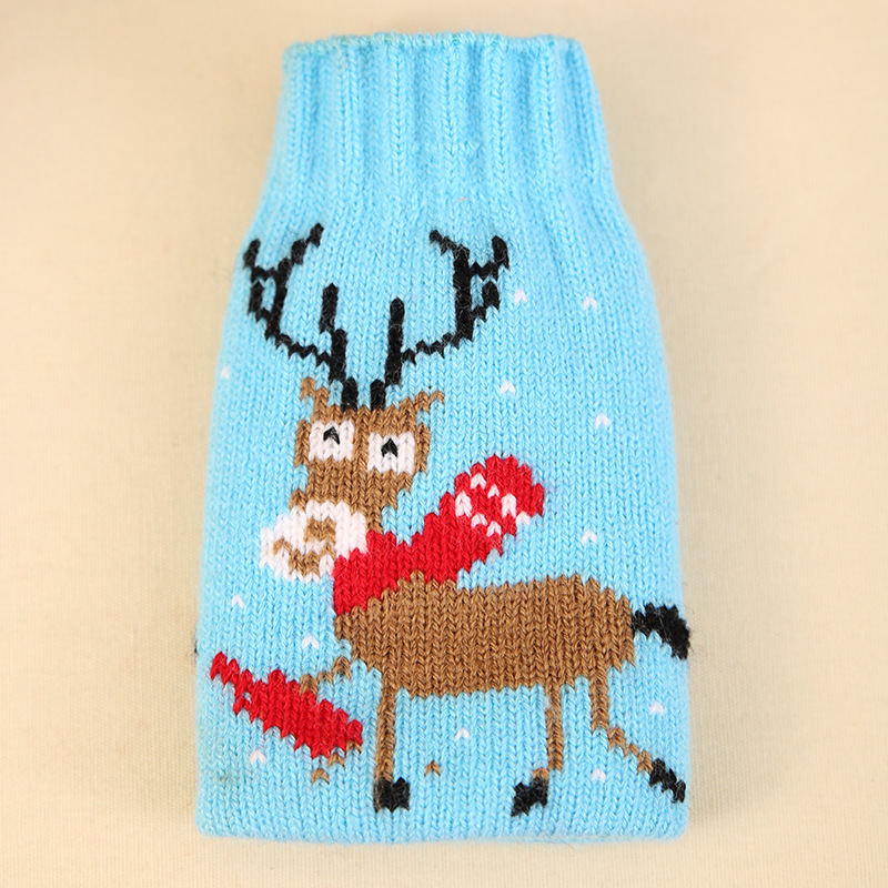 Christmas New Christmas household supplies high-end knitted Christmas beer bottle cover Christmas beer bottle decoration_voghion.com