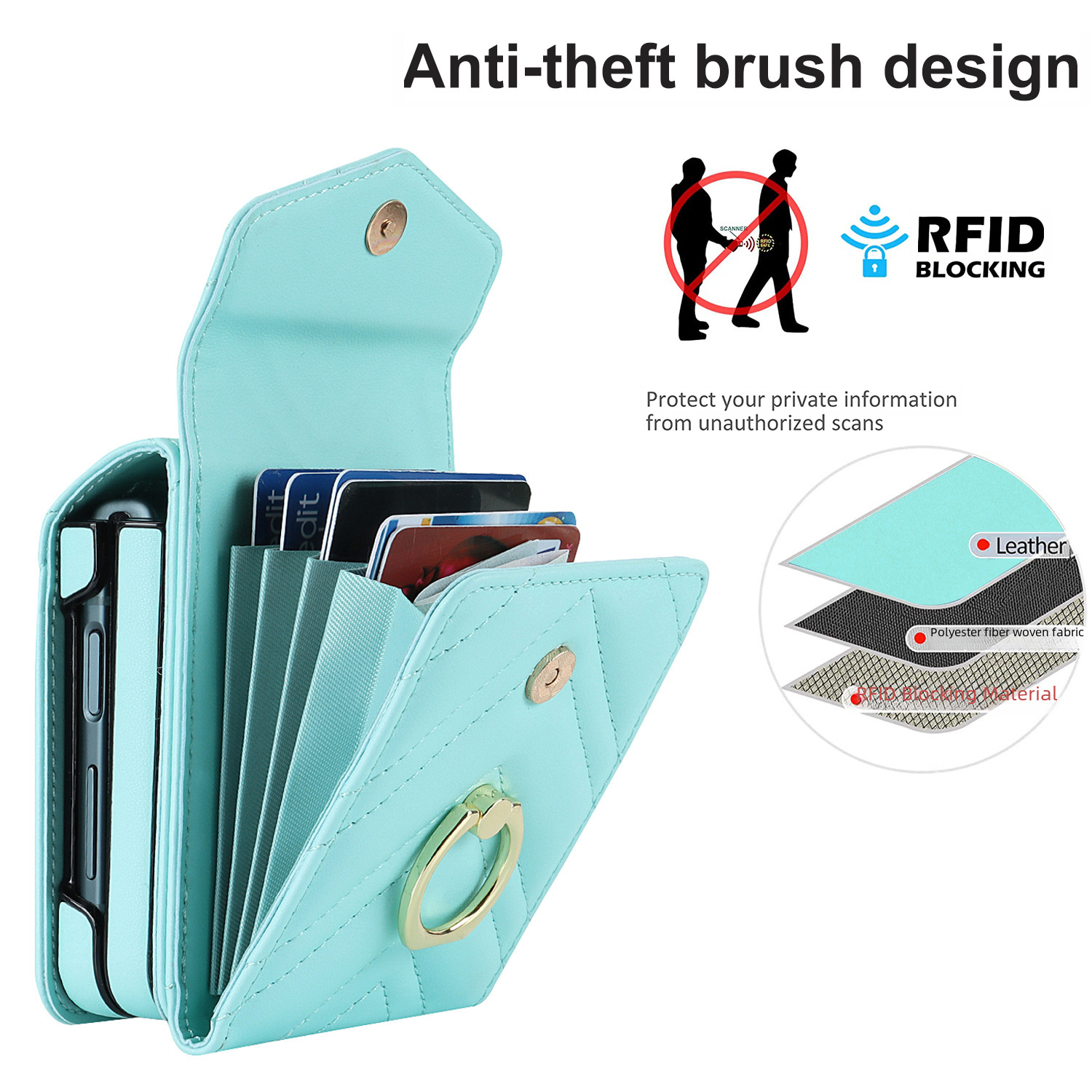 Crossbody Phone Case For Samsung Z Flip 5 6 Multifunctional Ring_voghion.com