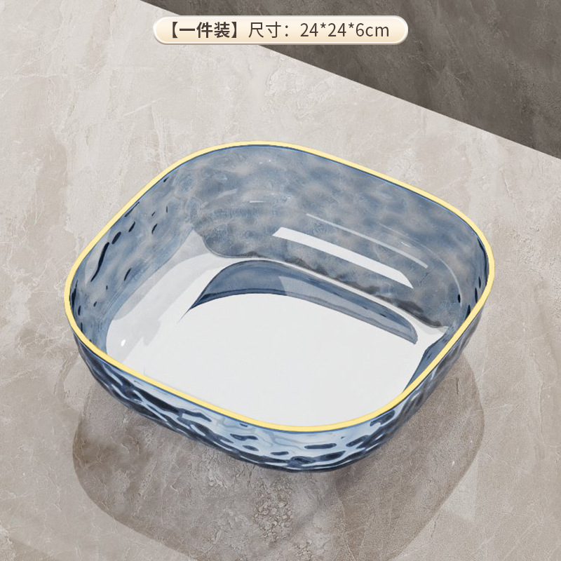 Platos de frutas de lujo ligero para el hogar, mesas de café en la Sala de estar, platos de aperitivos transparentes, de alto valor facial, platos de dulces de gran capacidad