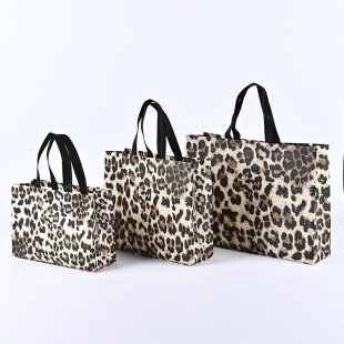 Spot Leopard Print Coated Non-Woven Handbag Clothing Bag Gift Bag Advertising Bag Printed Pattern Thickened