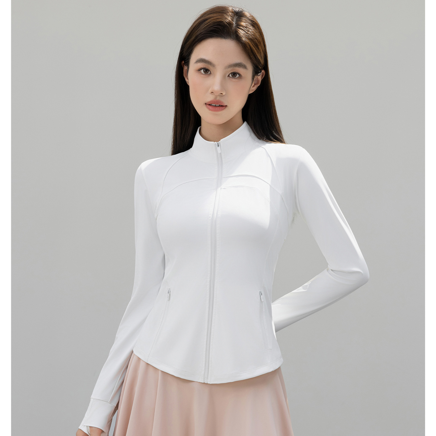 白色立领防晒衣女2026年夏季修身型显瘦轻薄透气防紫外线长袖外套
