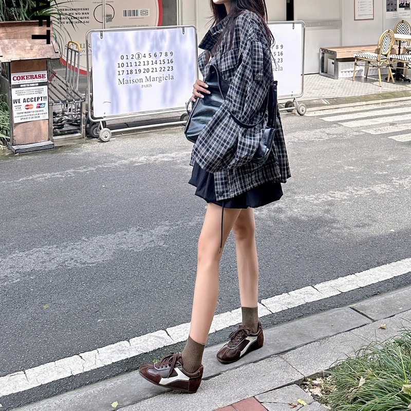 羊皮版！系带拼色内增高德训鞋女2025新款复古百搭阿甘鞋运动鞋女|undefined