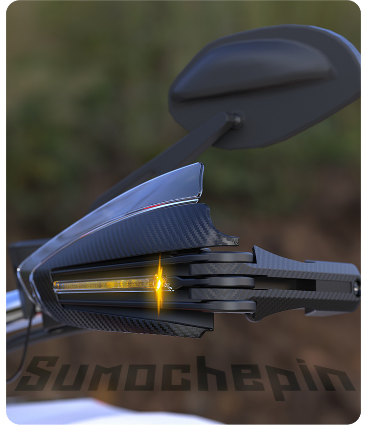 Motorcycle Accessories Led Lighted Handguards, Windproof, Anti-Fall, Foldable Handguards, Led Daytime Running Lights, Turn Signal Lights, Handrails