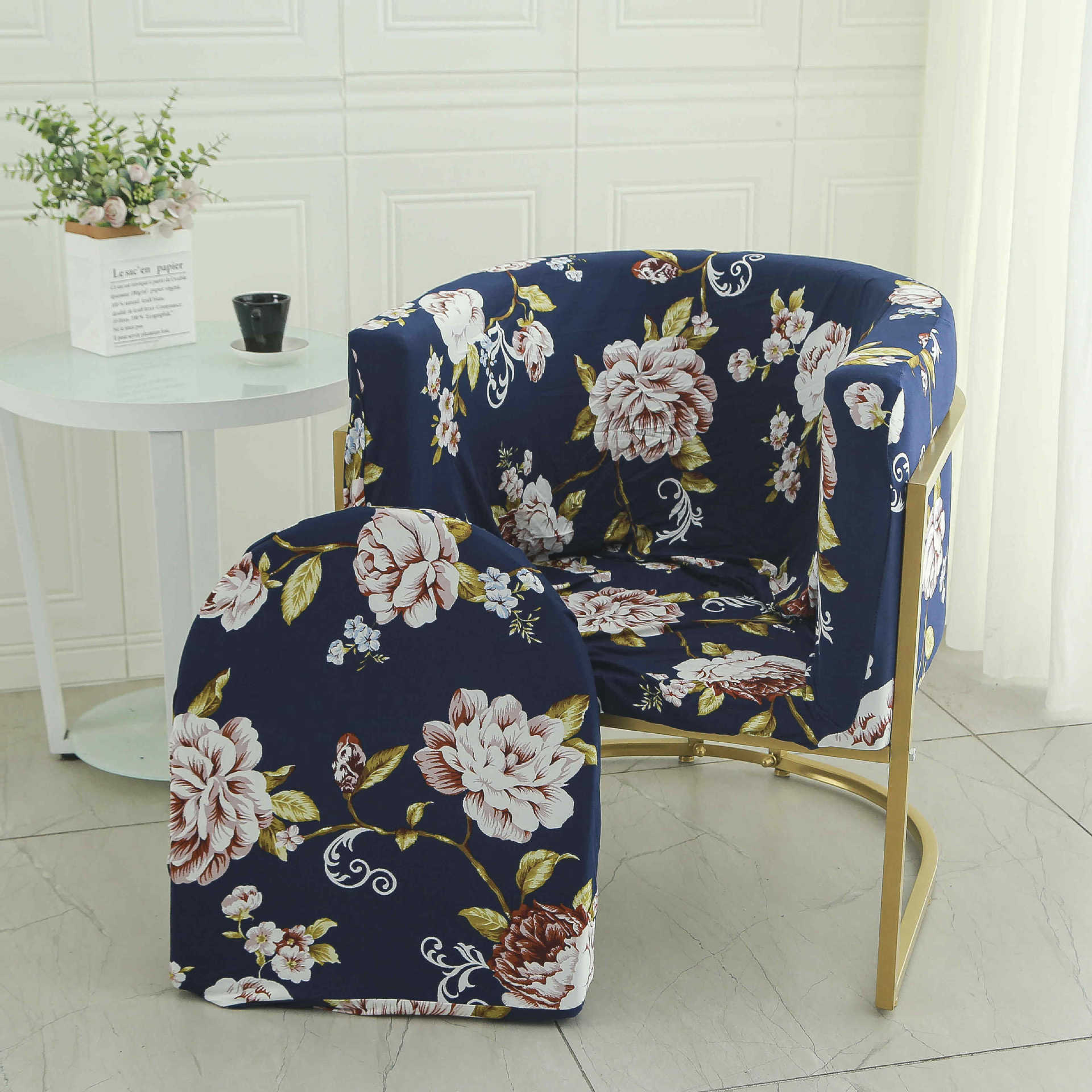 Cubierta de la silla de la mesa de comedor curva universal elástica 2024 nueva funda de la silla de uñas, respaldo, funda de sofá pequeña para el hogar