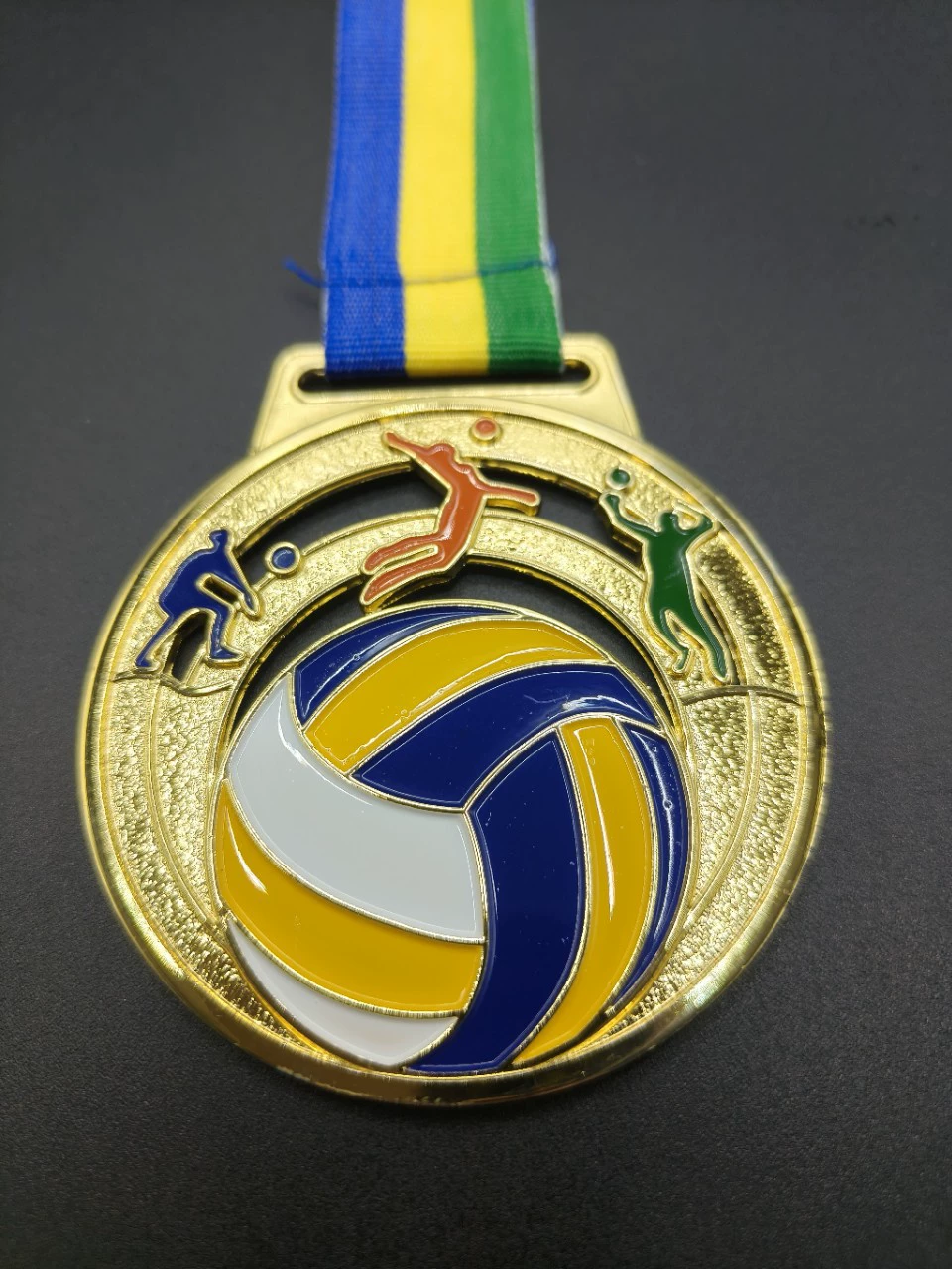 Полная металлическая медаль Футбольный баскетбольный волейбольный матч Медаль Школьные игры Сувениры могут быть напечатаны с логотипом