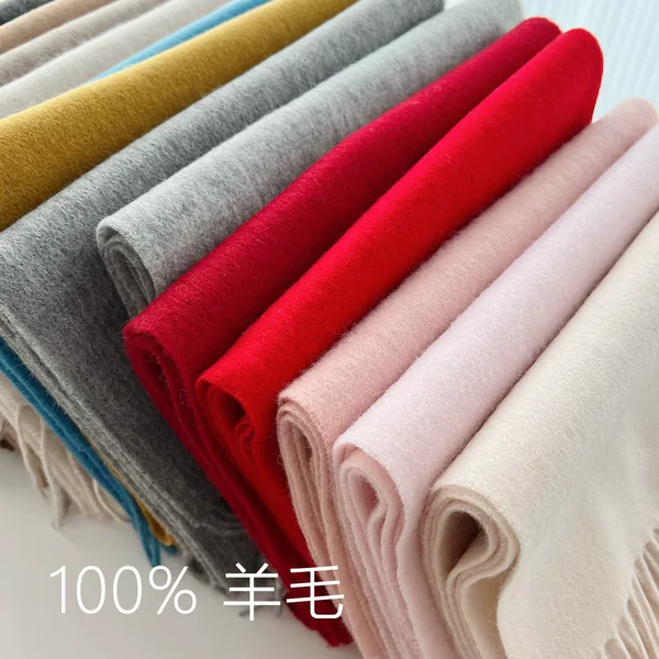 2026 New Solid Color 100% Wool Scarf for Autumn and Winter, Versatile Warm Neck Scarf, Couple's Atmospheric Shawl