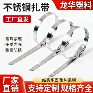 厂家批发自锁式304不锈钢扎带船用固定白钢金属耐腐束线带耐高温