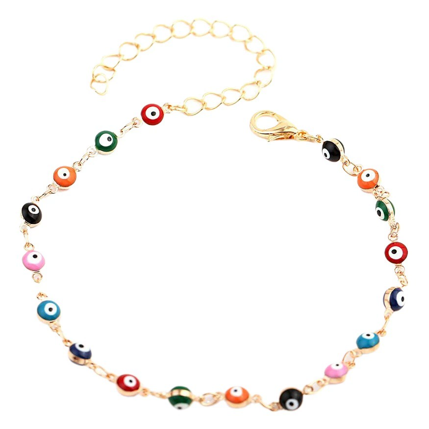 Европейские и американские трансграничные ближневосточные популярные браслеты с каплей масла, ретро цветные глаза, тысяча цветов дьявола, гальванические пальмы, аксессуары для лап любви