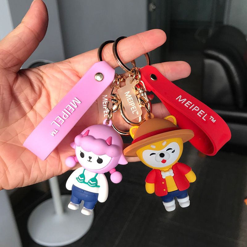 卡通萌宠钥匙扣 创意可爱书包挂饰情侣礼品贼萌团卡通汽车钥匙扣