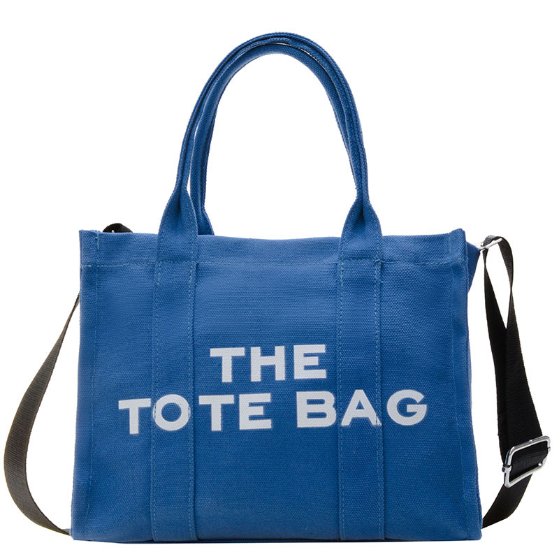 Bolso de lona Hebei Baiou para mujer, de color sólido con estampado de letras, bolso bandolera de un solo hombro con estampado de letras.