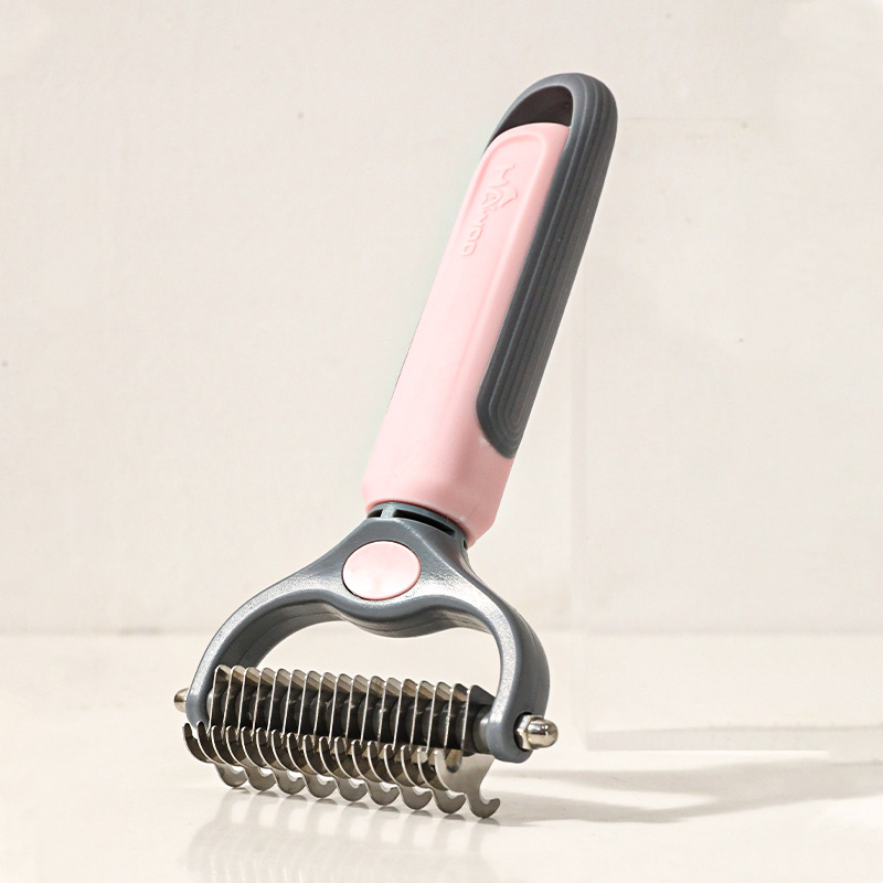 Peinado de nudos abierto de doble cara para mascotas, peinado de nudos especial para perros, peluche de pelo de Teddy, peinado de pelo flotante para perros, cepillo de pelo para perros