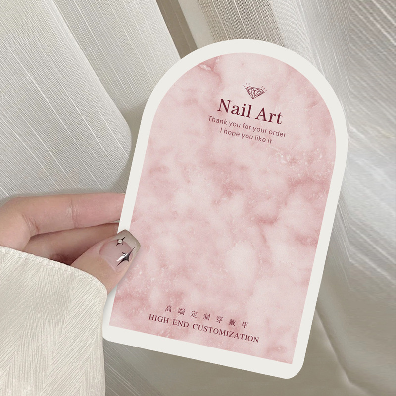 ins风穿戴甲展示卡片高级背景卡包装卡美甲打版成品收纳铜版卡纸