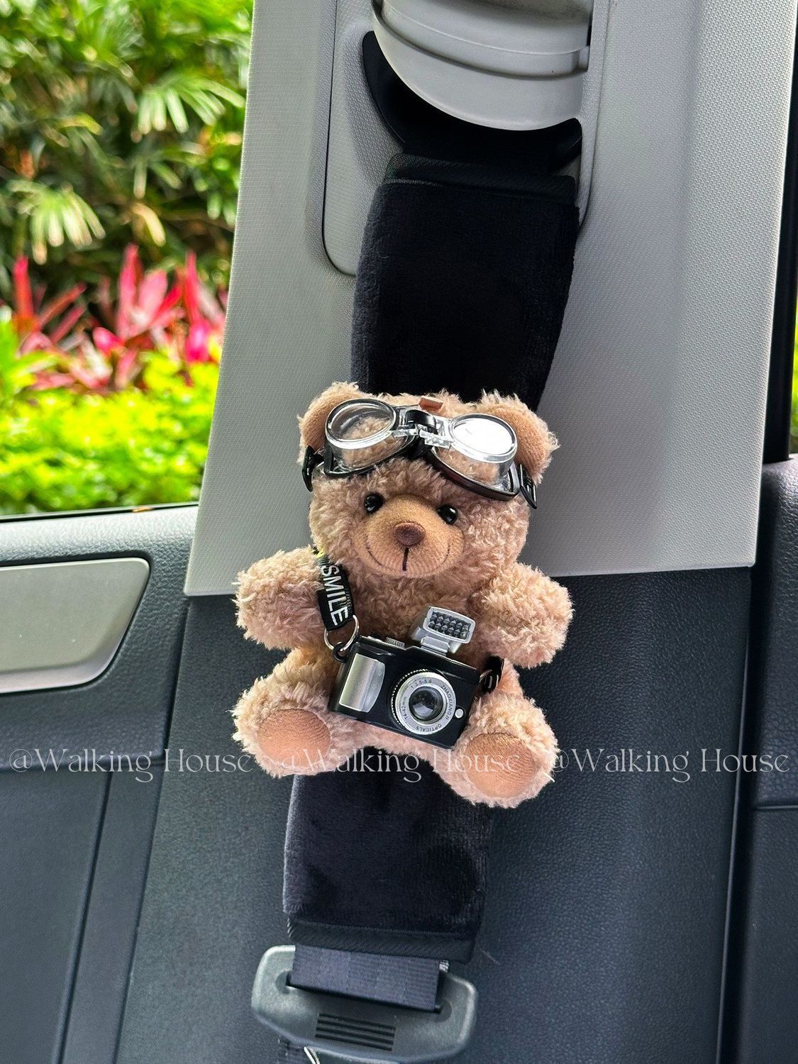 Car Seatbelt Decorative Shoulder Pads, Cute and High-End, Maillard Bear Plush Car Interior Decoration Gift