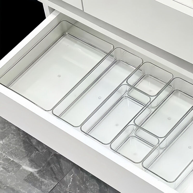 Cross-Border Drawer Partition Storage Box Dressing Table Built-In Cosmetics Storage Box Acrylic Transparent Desktop Organization Box