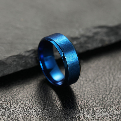 European and American cross-border stainless steel ring for men 8MM fashion simple matte wide face titanium steel jewelry factory wholesale