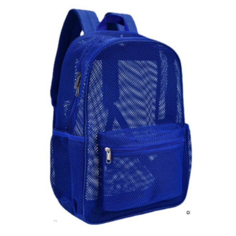 Amazon venta al por mayor de alta carga tela de malla mochila de hombro simple bolsa de viaje mochila de playa