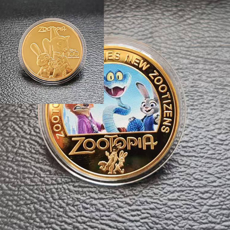 Medalla de zoo loco metal artesanía monedas de oro de color monedas de juguete recuerdo recuerdo de la colección de zoo