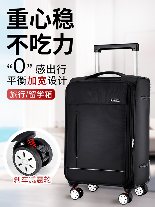 Wide Handle Oxford Cloth Suitcase for Men, 28inch Student Combination Lock Travel Suitcase for Women, 26-Inch Soft Suitcase with Universal Wheels, Carry-On Luggage