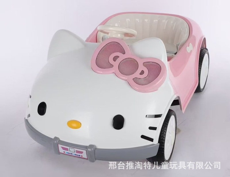 hellolklitty猫儿童电动车可坐人四轮汽车女孩可遥控玩具宝宝童车|undefined