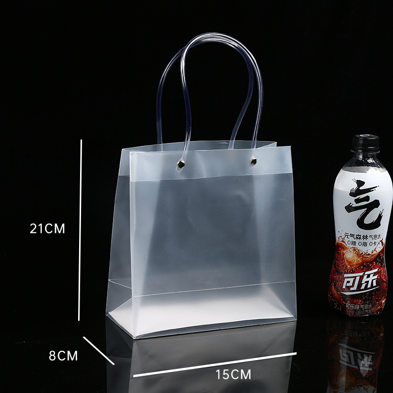 Spot pp bolso de mano transparente bolsa de regalo de plástico de pvc esmerilado bolsa de regalo de mano de boda logotipo personalizado a granel image 10