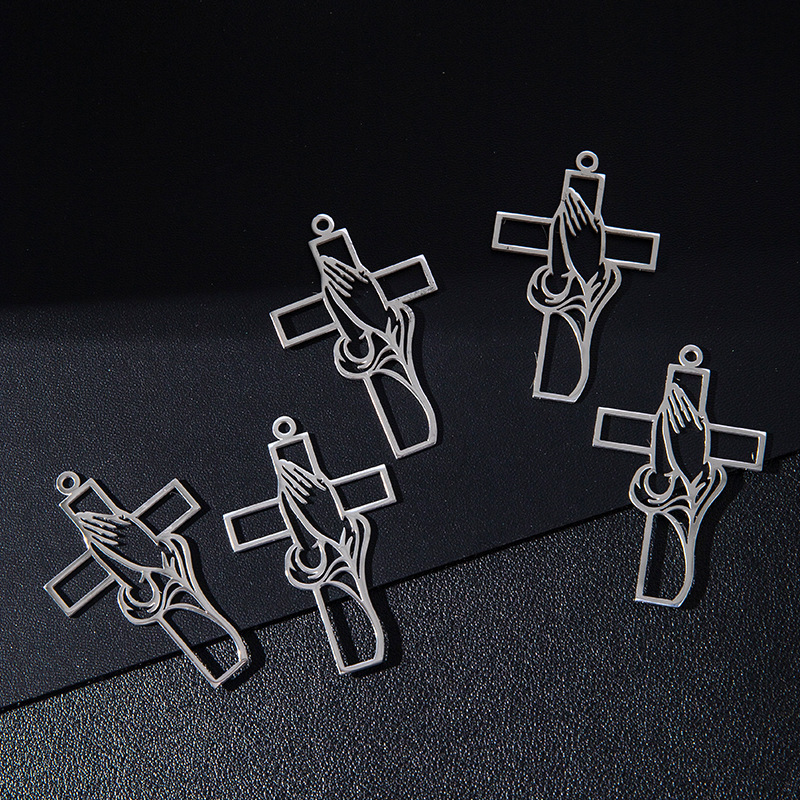 国境を越えた新製品ステンレス鋼 DIY ジュエリー アクセサリーレトロクロスレターペンダントイヤリングネックレスアクセサリー|undefined