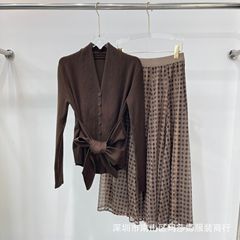 2025秋季新款法式小香风时尚气质名媛高级感针织衫半裙两件套装女