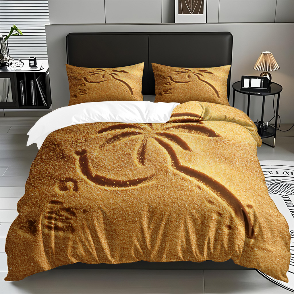 TEMU / JIT Amazonas textiles caseros transfronterizos hermosa vista al mar HD conjunto de edredón de impresión digital para diseñar