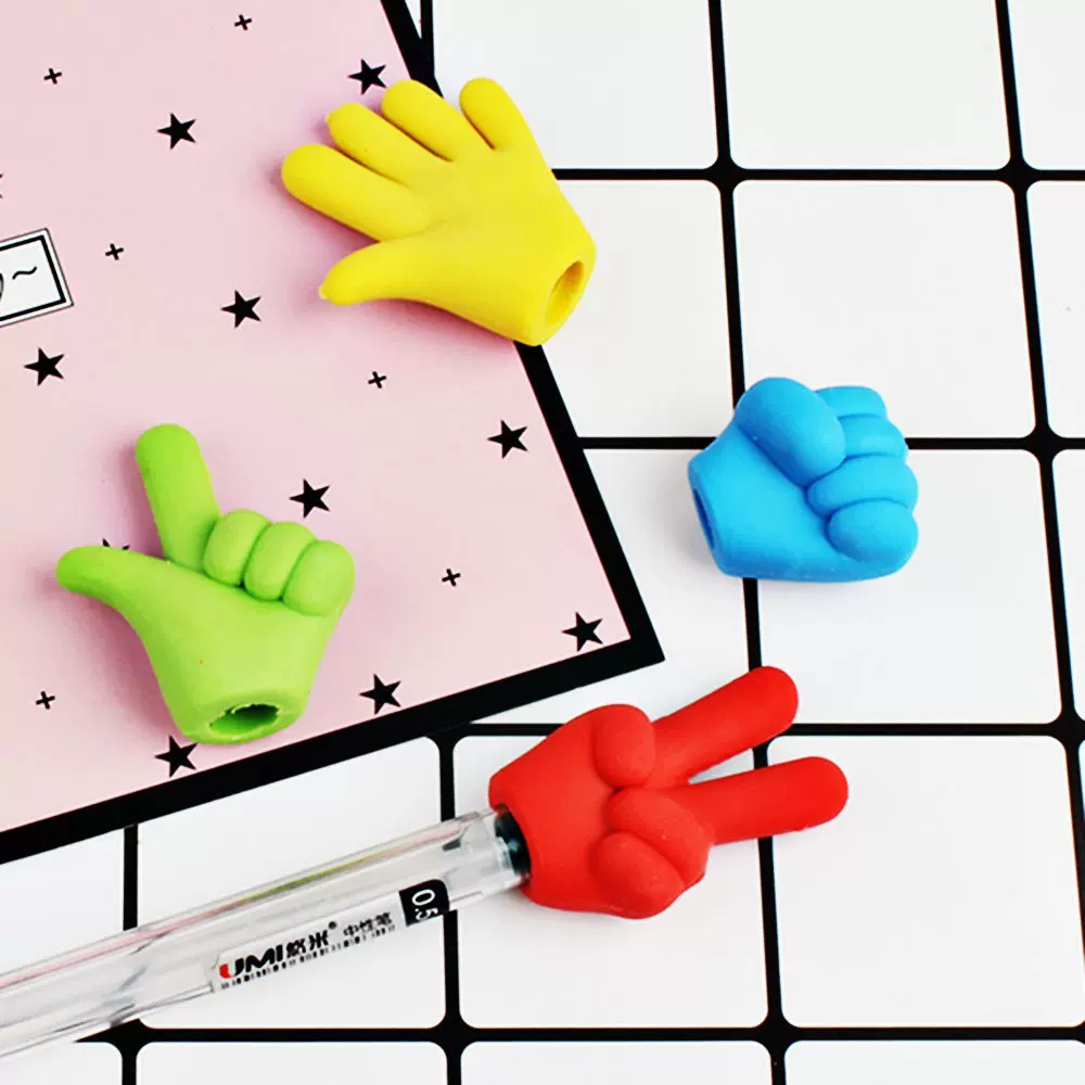 创意剪刀石头布橡皮擦3d卡通手指头注塑橡皮文具厂家批发