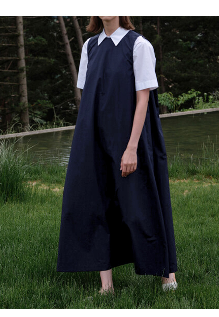 Cotton Linen Maxi Dress Summer French Pastoral Sleeveless Backless Hollow Out Cutout Niche Casual Loose Maxi Dress