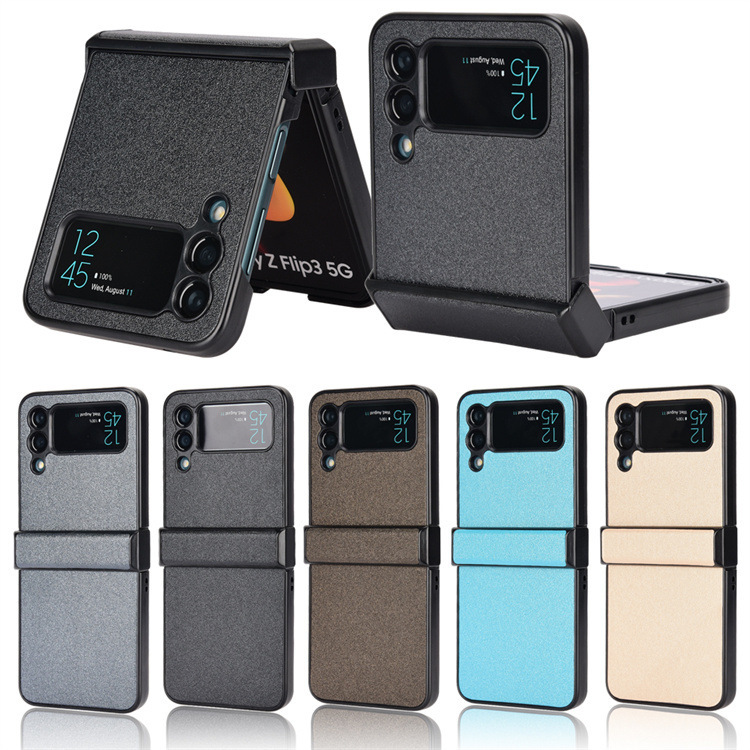 Anti-fall Phone Case for Samsung Galaxy Z Flip 3 F7110 Protective Case Z Flip 3 Leather Case