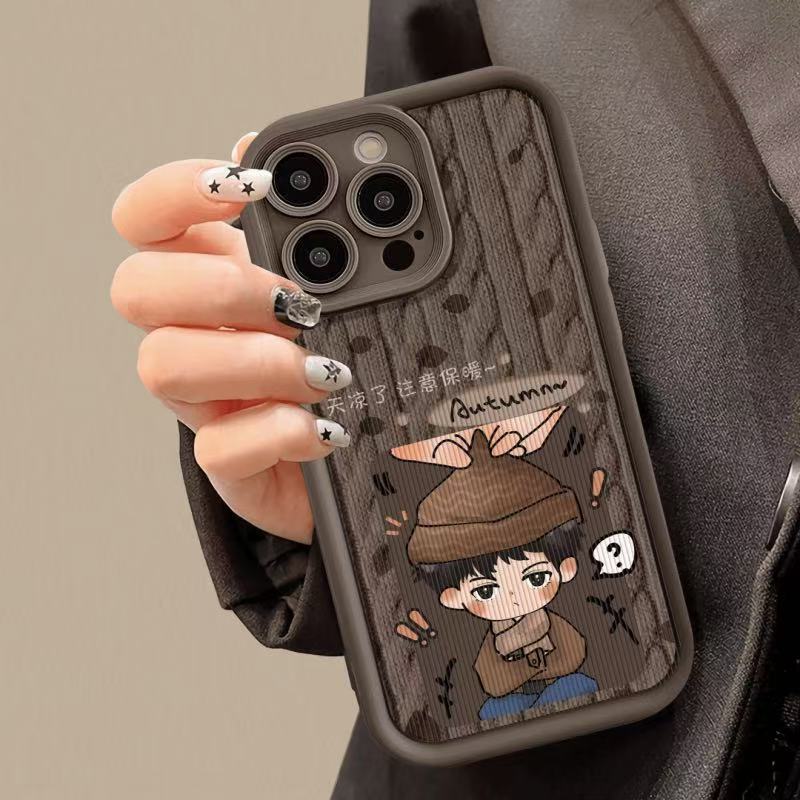 Pareja linda aplicable iphone16pro funda para teléfono móvil Apple 15 anti-caída 14 dibujos animados 13promax nuevo 12x