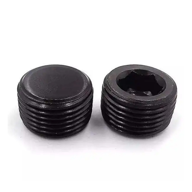 Acero al carbono negro PT hexagonal NPT tapón R garganta tapón de aceite tapón de tornillo RC tapón de aceite