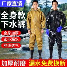 全身下水裤连体捕鱼雨裤带雨鞋防水衣服抓鱼水裤水鞋水库男摸皮叉