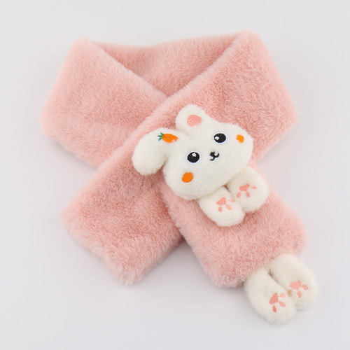  New Children's Scarf Autumn and Winter Plush Parent-Child Rabbit Cute Thick Cartoon Rabbit Hair Baby Neck warmer
