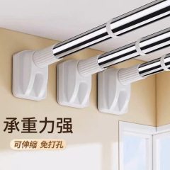 免打孔伸缩晾衣杆可伸缩安装阳台晾衣架窗帘挂衣杆卫生间晾衣杆