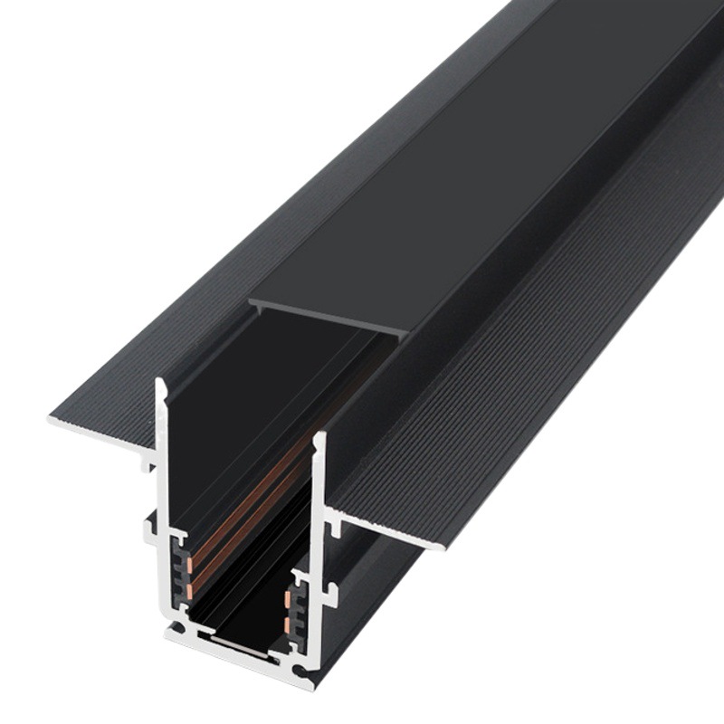 Lámpara de riel de succión magnética, luz empotrada sin maestro, sala de estar, instalación abierta para el hogar, luz de succión magnética led de pista negra oculta