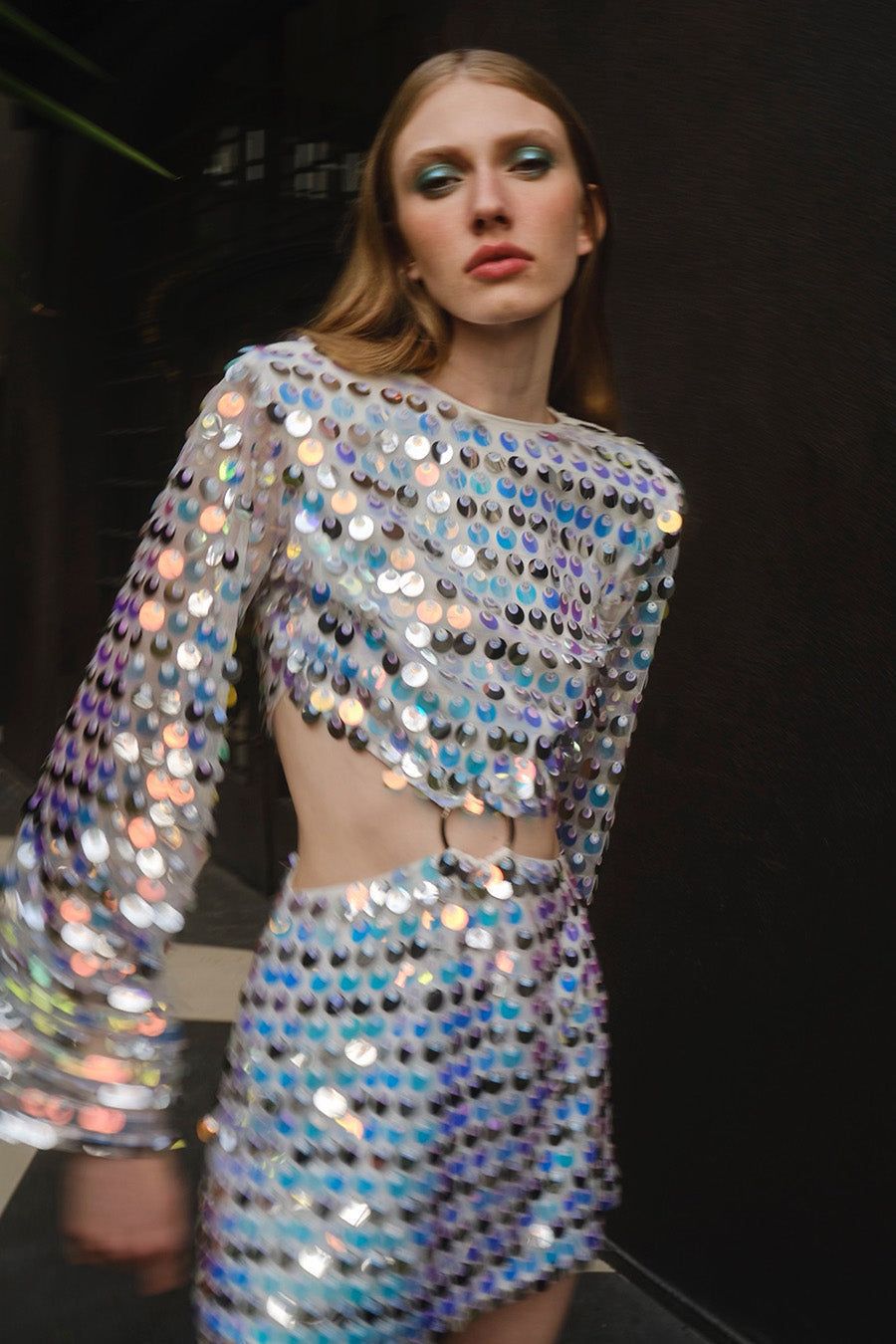 Sequins Design Party Bar Women's Vacation Streetwear Sparkly Polyester Sequins Skirt Co-ord Set Skirt Sets