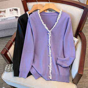 200/300kg plus size women's chest 150/160 loose cardigan sweater knitted coat 350kg -8310