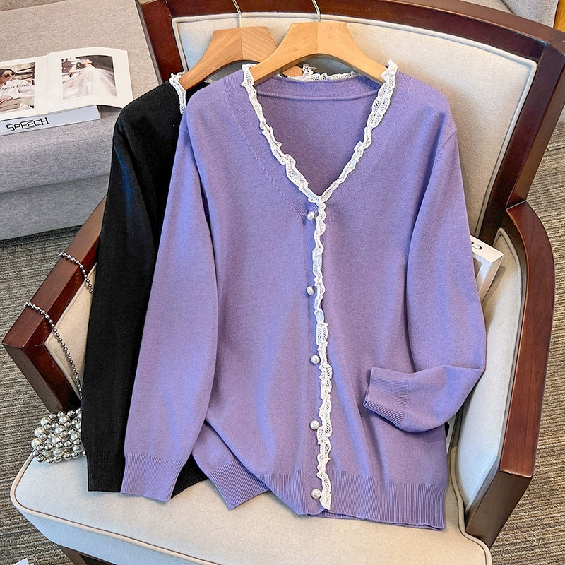 200/300 кг большой размер женский бюст 150/160 свободный кардиган свитер вязаный пальто 350 кг-8310