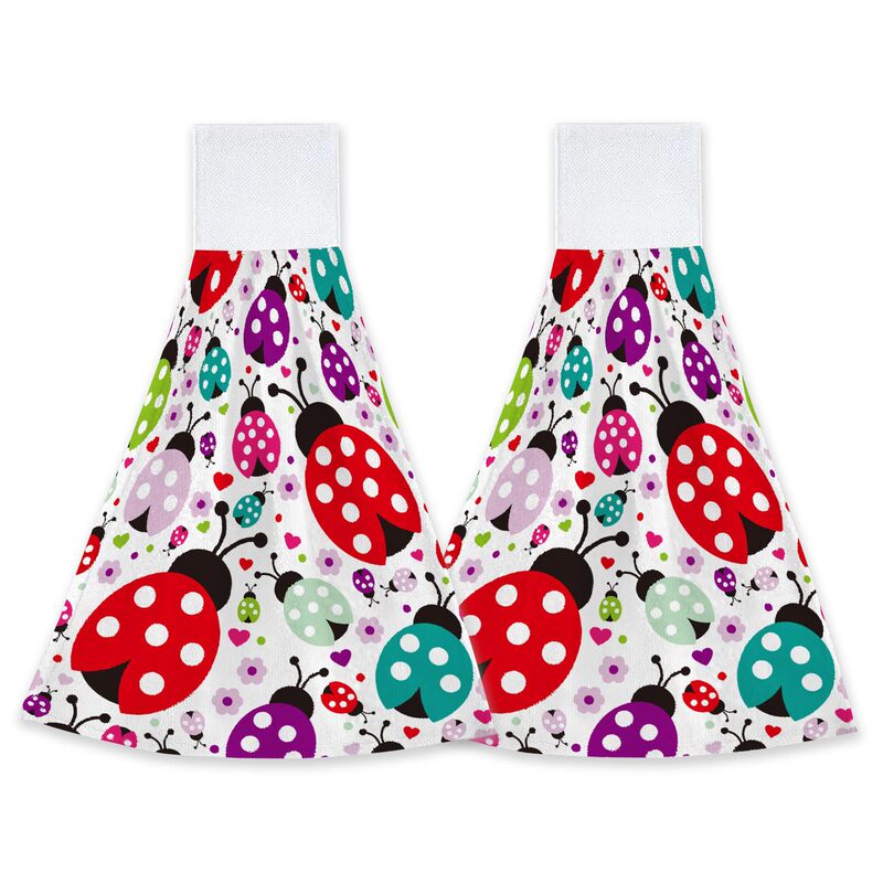 Multi-Color Ladybug Pattern Kitchen Bathroom Laundry Room Hand Towel Can Be Hung Towel Dishcloth Absorbs Water Well Multi-Color Ladybug Pattern Kitchen Bathroom Laundry Room Hand Towel Can Be Hung Towel Dishcloth Absorbs Water Well