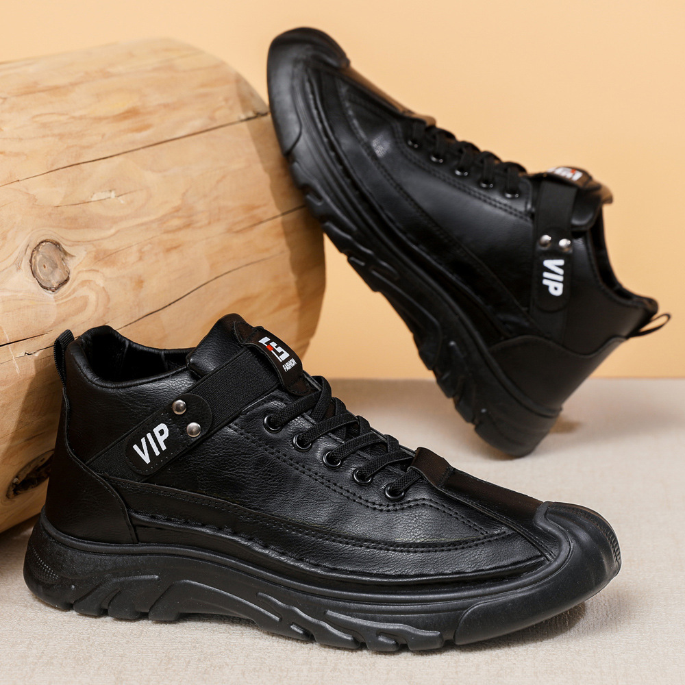 Einzelne optionale Winterstiefel von Martin für Herren, fleecegefüttert, dick gepolstert, warm, hoch geschnitten, bequem, große Baumwollschuhe_voghion.com