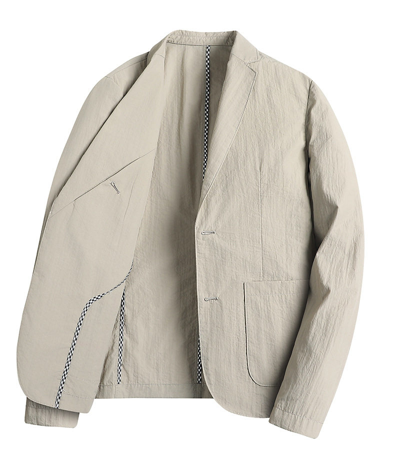 Áo vest nam casual dáng ôm, một hàng hai cúc, cổ vest, tay dài, chống nhăn, phù hợp mặc xuân thu — Màu kaki, Màu trắng, Màu xanh dương, màu đen chi tiết 10
