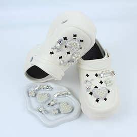 洞洞鞋配饰鞋花鞋带配饰DIY鞋材别针圆珠珍珠四叶四珠小兔子珍珠