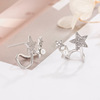 Earrings from pearl, small design advanced ear clips, 2023 collection, western style, trend of season